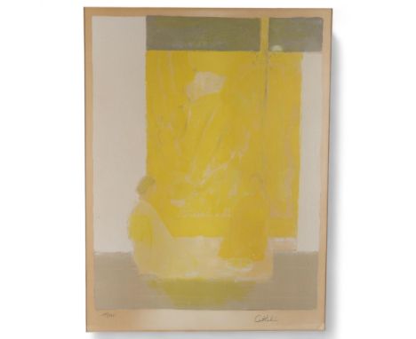 BERNARD CATHELIN (1919-2004), a limited edition print, interior scene of seated woman, nr 18/125, signed in pencil, image 63 