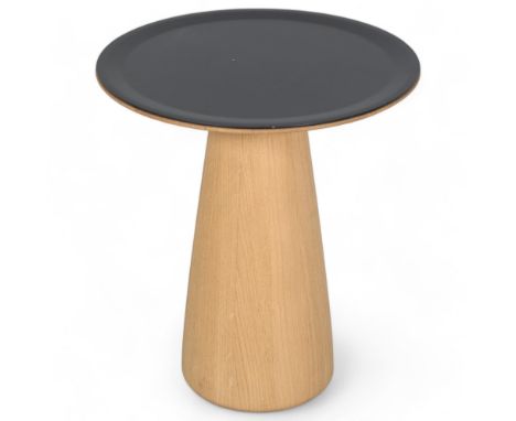 Walter Knoll, a Norman Foster 620 side table, the metal top on wooden tulip base, current RRP ca £2700, height 48cm, diameter