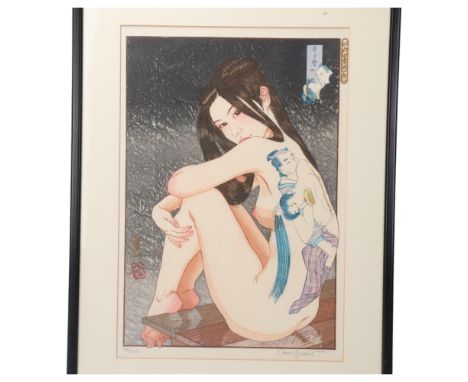 Paul Binnie (born 1967), Utamarono Shunga - Erotica by Utamaro, hand colour woodblock print from an edition of 100 copies 200