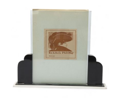 Art Deco two-colour perspex/glass standing photo frame, height 26cmGood original condition 