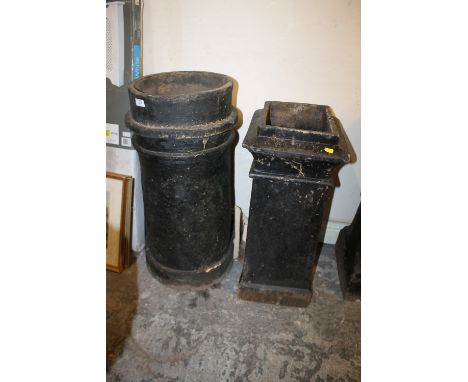 TWO CERAMIC CHIMNEY TOPS ( ONE A/F )