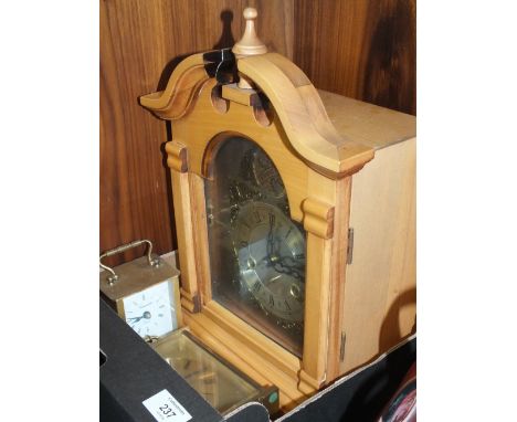 A TEMPUS FUGIT MANTLE CLOCK TOGETHER WITH TWO OTHERS 