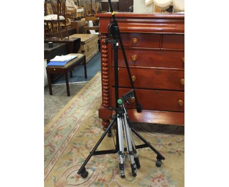 A QUICKLOCK TRIPOD WITH MANFROTTO CAMERA SUPPORT TOGETHER WITH ANOTHER TRIPOD (2)