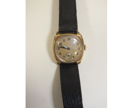 A HALLMARKED 9 CARAT GOLD CASED VINTAGE WRIST WATCH 