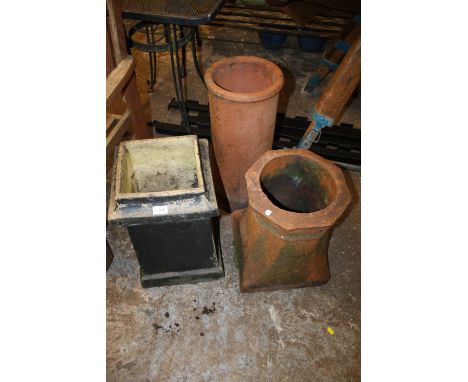 THREE CERAMIC CHIMNEY TOPS