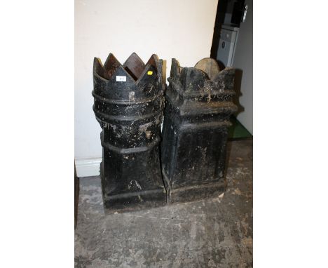 TWO CERAMIC CHIMNEY TOPS A/F