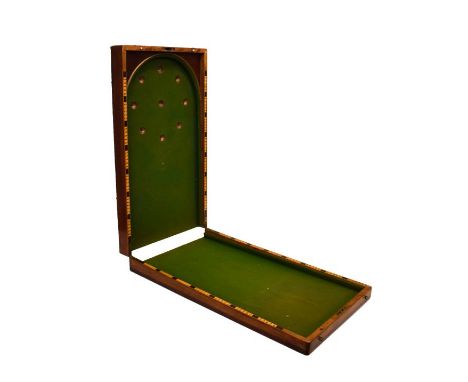 Late 19th Century mahogany cased folding bagatelle table (no accessories)   Condition: 