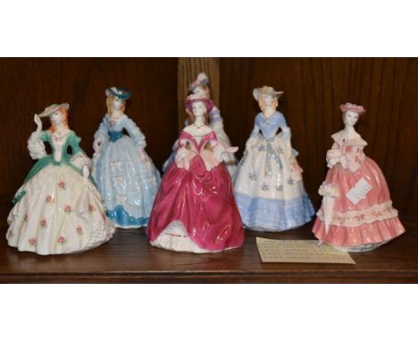 Set of six Royal Worcester limited edition figures from the Fashionable Victorians series - Lady Jane, Lady Charlotte, Lady H