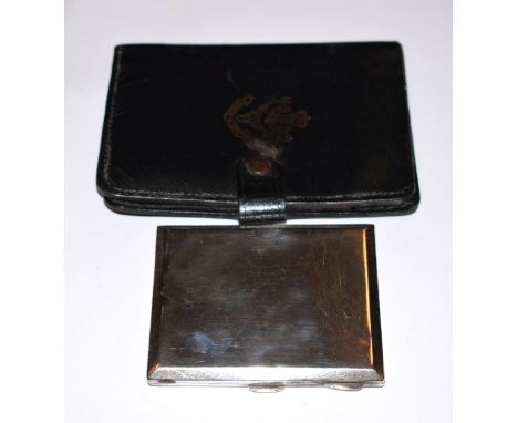 George V rectangular silver cigarette case, the interior having transfer decoration depicting the badge of the Seaforth Highl