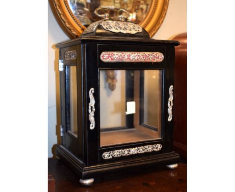 Late 17th Century style ebonised oak cased mantel clock case   Condition: 
