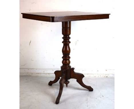 Victorian mahogany rectangular top occasional table on tripod base   Condition: 
