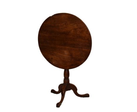 19th Century mahogany snap top supper table on tripod base   Condition: 