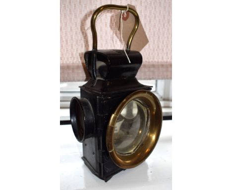 Automobilia - Vintage brass mounted metal Lucas 'King Of The Road' lamp   Condition: 