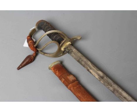 A BRITISH 1821 PATTERN OFFICER'S SWORD, the 35" blade with crown over George VI cypher and crowned RASC amid foliate scrolls,