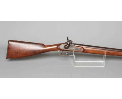 A TOWER PERCUSSION MUSKET with 39" barrel, action with crown over VR and 1872 over TOWER, walnut stock, brass furniture and s