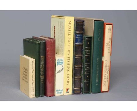 TEN FISHING BOOKS, comprising "A Fisherman's Life" by Vic Lythe, signed by the author and appears to be a proof copy with sli