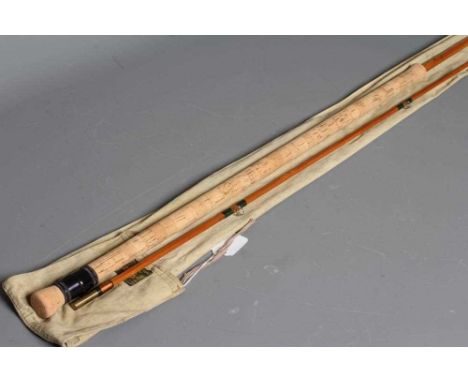 AN R. CHAPMAN &amp; CO. THE CARP MKIV SP SPLIT CANE FISHING ROD, with green and gold whippings, and original sleeve, 10ft lon