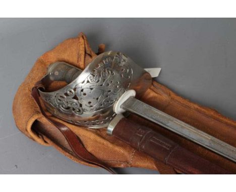 AN 1897 PATTERN INFANTRY OFFICER'S SWORD by Wilkinson, the 32 1/4" blade stamped with maker's mark, 62111 to the back edge, a