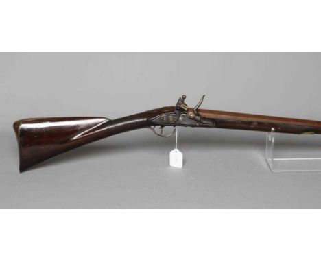 A FLINTLOCK SPORTING MUSKET BY H. GODSALL with 39" barrel octagonal at the breech, blade front sight, groove rear sight, shel