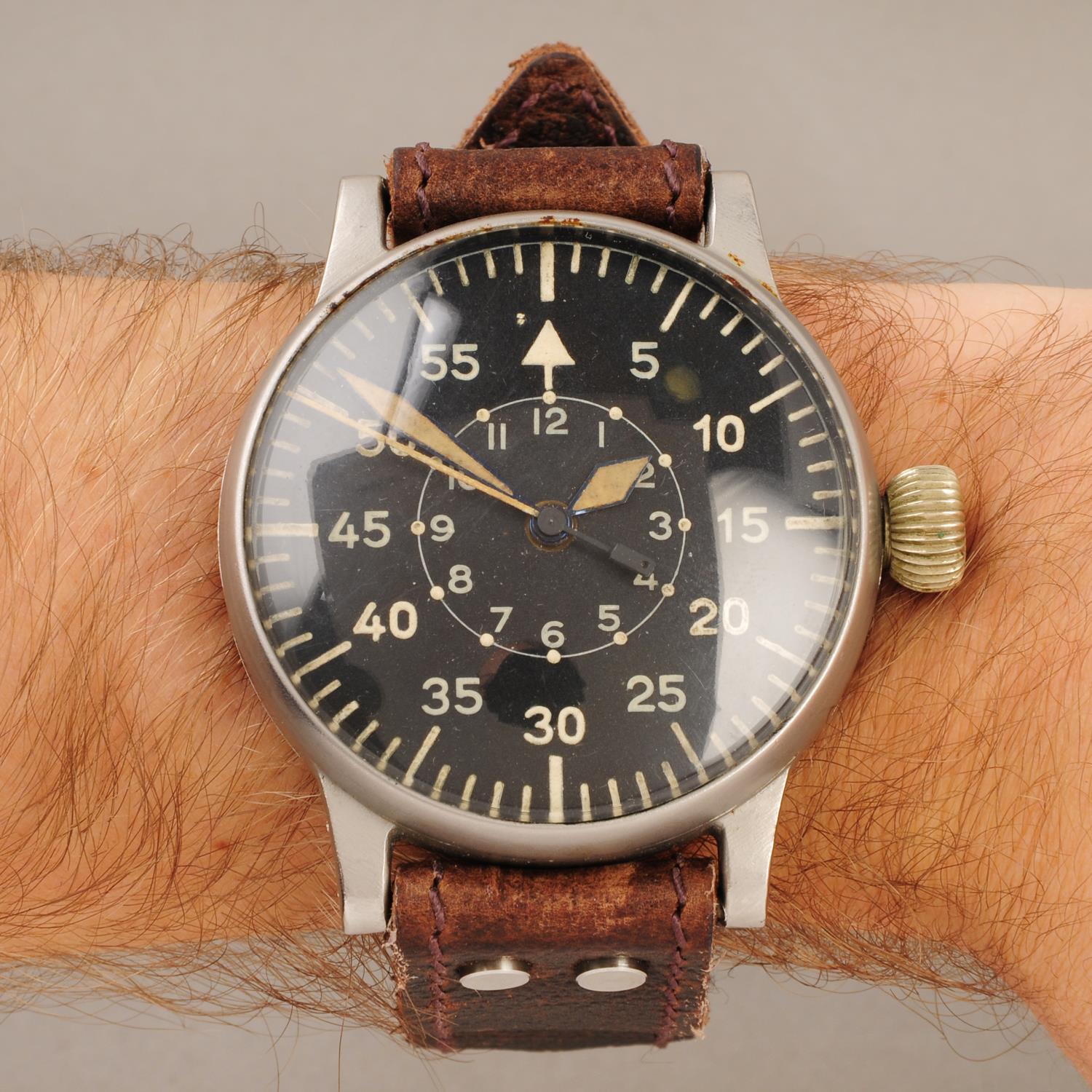A. LANGE & SÖHNE a WW2 German military issue pilot wrist watch. Circa