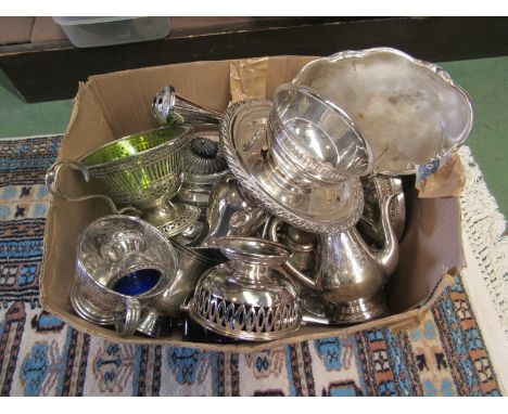 A quantity of metalwares including candlestick and sugar castor 