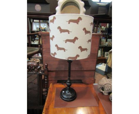 A table lamp with Dachshund design shade, 66cm high      