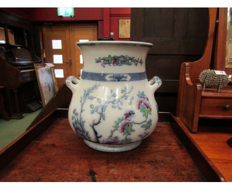 A large Spode ceramic twin handled floral design jar (no lid) and two pairs of Royal Worcester and Pearce &amp; Son plates (5