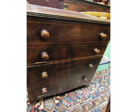 A Georgian mahogany commode chest, with faux drawer drop down cupboard doors, 71cm high