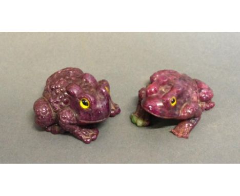 A Model Of A Frog Made From A Large Ruby, Together With Another Similar, 4cm long 