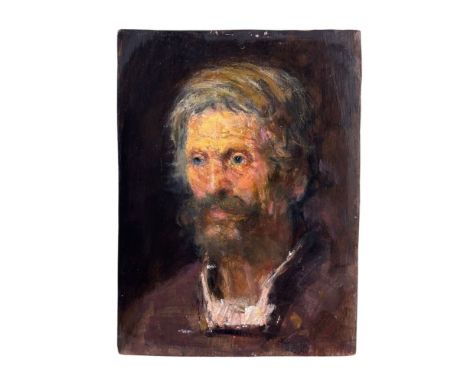 Portrait of a man - Artistic sketch, oil on panel, 20th century, Italian school, depicting a portrait of a man. Dimensions: 1