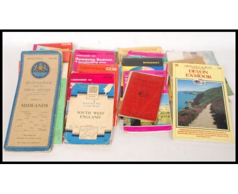 A collection of 20th century road maps to include Ordnance Survey amongst others