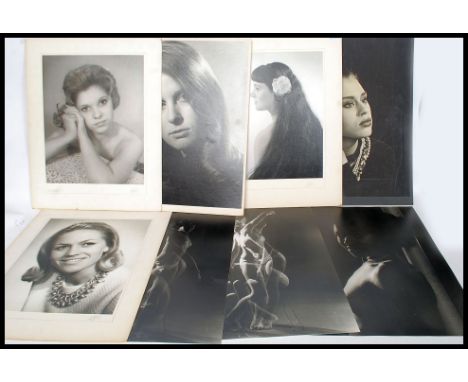 A large collection of large vintage and retro amateur portrait photograph studies dating from the 1960's of local ladies, som