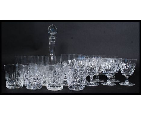 A collection of crystal glass to include Edinburgh fruit bowl, Edinburgh tumblers, Royal Doulton tumblers ( small ) x 6, Doul