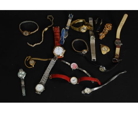 A collection of ladies wristwatches to include cocktail and dress watches, examples by Glacier, Sekonda,Oris, Timex and many 