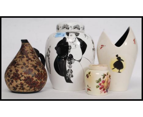 A collection of ceramics to include a 1950's Wade Ballet vase, a large  Poole Pottery Aubrey Beardsley Collection ginger jar,