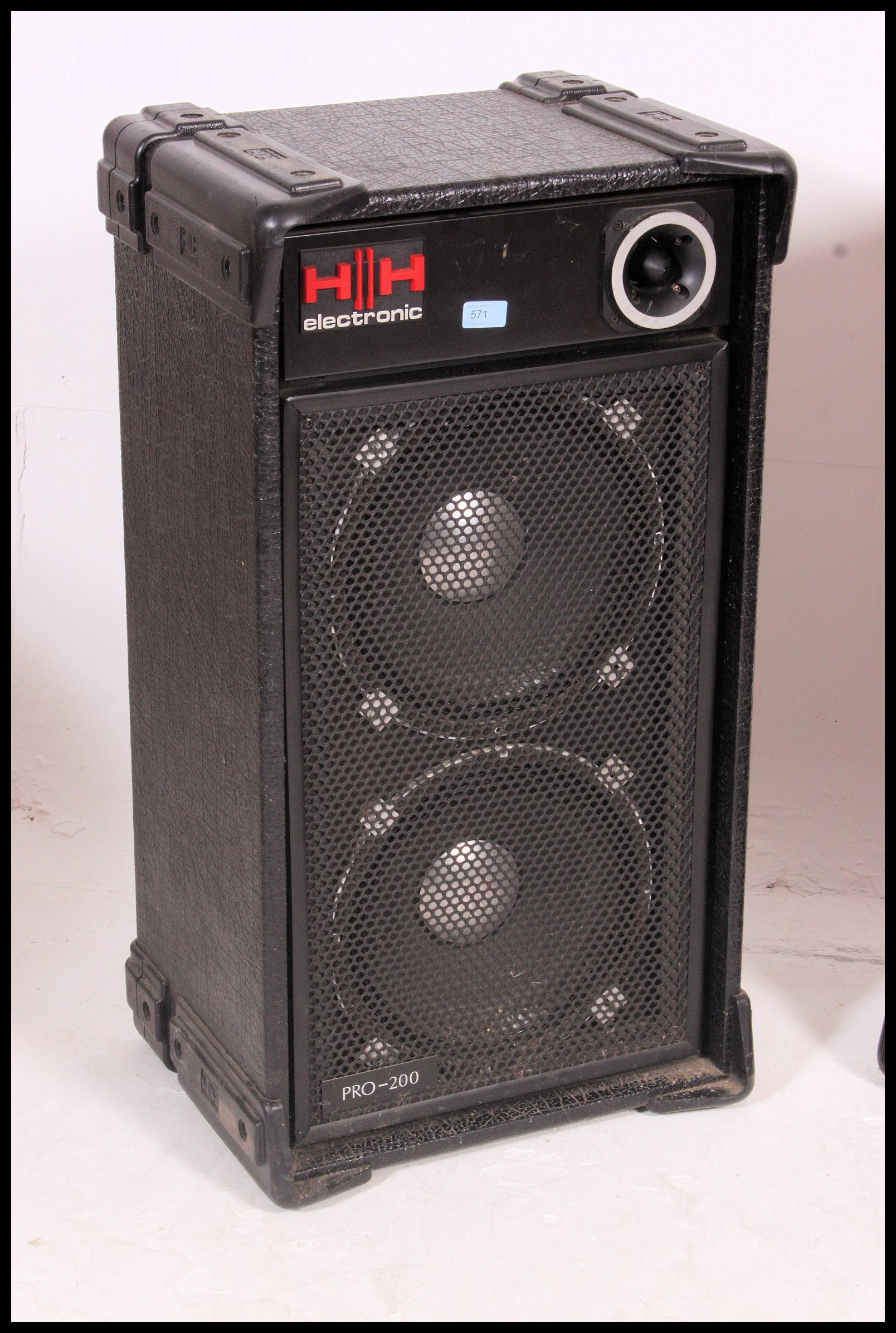 A pair of professional HH Electronic Pro 200 speakers suitable for a