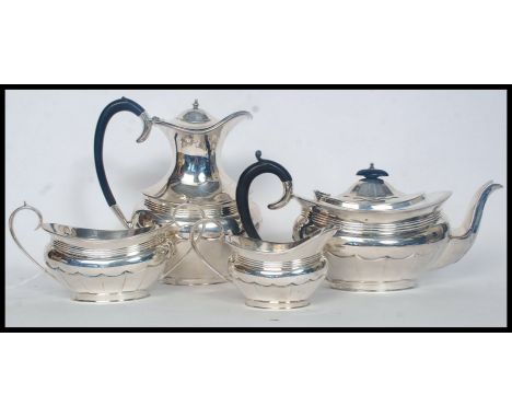 A good quality early 20th century Marples & Co, Sheffield silver plate tea service. Comprising a teapot, coffee pot and a twi