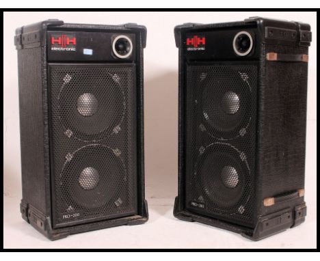 A pair of professional HH Electronic Pro 200 speakers suitable for a wide range of applications - band, disco, PA etc. Each s