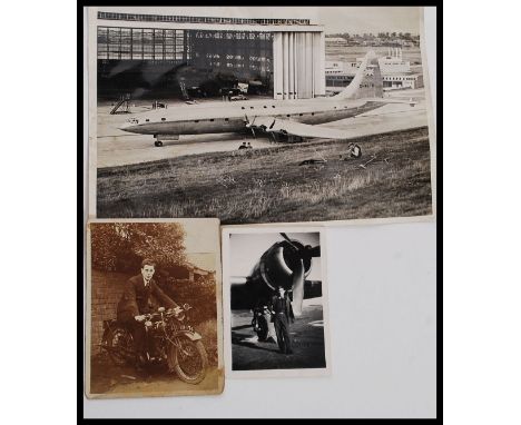 A good vintage black and white photograph of the Bristol Brabazon aeroplane outside hanger at Filton, Bristol. Unusual image 