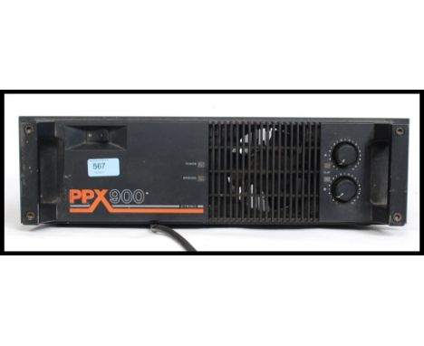 A PPX900 Citronic 19" 300w per channel. 3U rack power amplifier made in Melksham England previously owned by an ex MInistry o