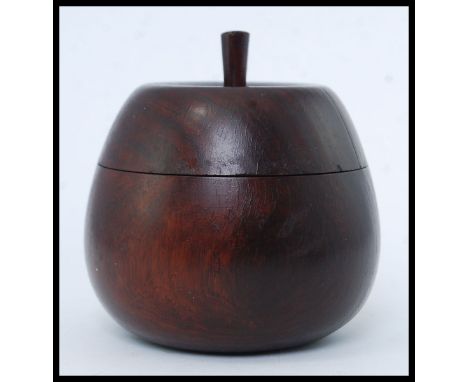 A carved tea caddy - ornament in the form of an apple H9cm