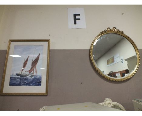 A PEARS PRINT, A CIRCULAR GILT MIRROR AND ANOTHER PICTURE (3)