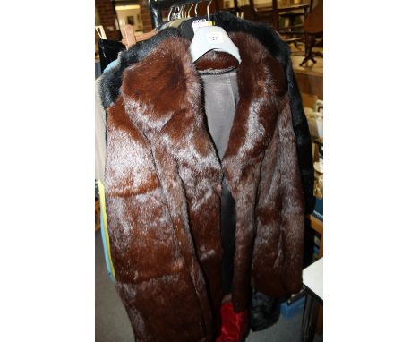 A VINTAGE LADIES FUR JACKET TOGETHER WITH TWO OTHERS (3)