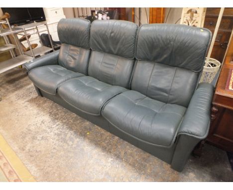 AN EKORNES 'STRESSLESS' RECLINING LEATHER SOFA W 227CM