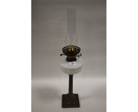 A VINTAGE COPPER OIL LAMP WITH ELTEX BURNER