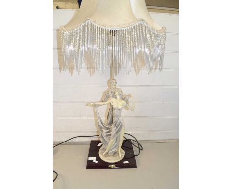 Modern figural table lamp, the base formed as a dancing couple