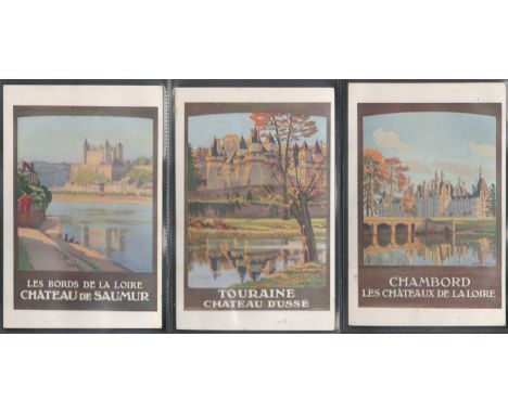 THREE VINTAGE FRENCH TRAVEL POSTER POSTCARDS