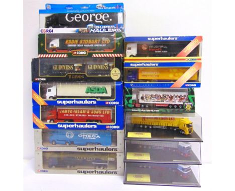 THIRTEEN ASSORTED DIECAST MODEL COMMERCIAL VEHICLES comprising nine Corgi Superhaulers; and four 1/76 scale Oxford Diecast ar