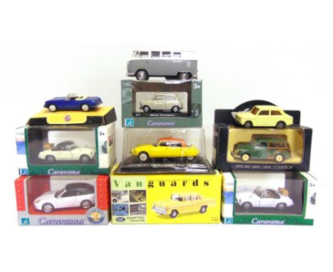 TEN MAINLY 1/43 SCALE DIECAST MODEL VEHICLES seven of them mint or near mint and boxed, the others unboxed. Condition Report 