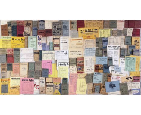 Very large quantity (c190) of mainly 1930s-70s (a few earlier/later) TIMETABLE BOOKLETS, LEAFLETS & PAMPHLETS for SW England 